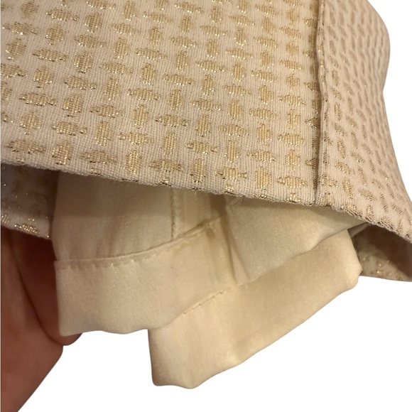 St. John Couture Emma Cream and Gold Silk Ankle Pants sz 8 - Picture 5 of 13